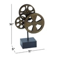 thumbnail image 4 of 11" x 16" Bronze Metal Reel Film Sculpture with Elevated Block Base, by DecMode, 4 of 17