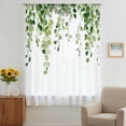 thumbnail image 3 of Green Eucalyptus Leaves Sheer Curtains 45 Inches Long, Weeping Spring Botanical Summer Light Filering Curtains, Breathable Simi Curtain Privacy Drapes for Kitchen Bathroom Small Window Treatment, 3 of 9