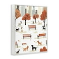 thumbnail image 3 of Stupell Industries Autumn City Park Dogs Animals Painting White Framed Art Print Wall Art, 16 x 20, 3 of 8