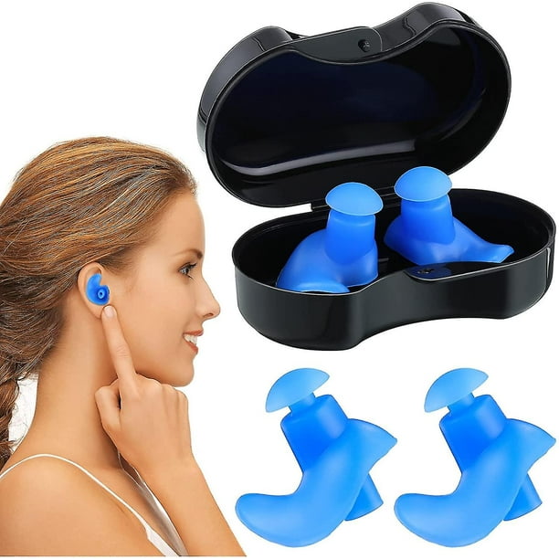 2 pares de tapones para los oídos de silicona para nadar Tapones para los oídos a prueba de agua Tapones para los oídos para la piscina Tapones para los oídos a prueba de agua Tapones para los oídos p Afortunado Sencillez