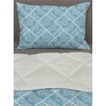 thumbnail image 3 of Vintage Comforter & Sham Bedding Set, Paisley Style Bicolored Curvy Leaves Floral Motifs Pattern, 3 pcs Duvet Set Microfiber Filling Quilt, 5 Sizes, Pale Slate Blue White, by Ambesonne, 3 of 4