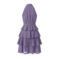 thumbnail image 6 of Karymi Womens Dresses Halter Style off the Shoulder Tiered Flowy Mini Dress with Bow Belted for Date Daily Vacation Sundress, 6 of 8