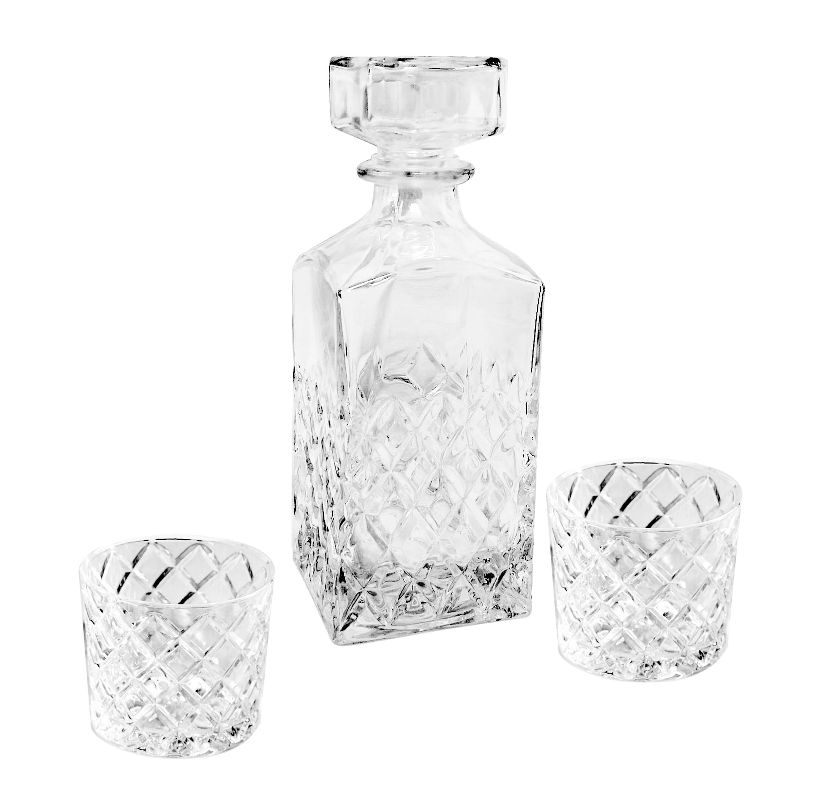 (2 pack) Better Homes and Gardens Sylvan Clear Glass Decanter and DOF 3 Pack Set
