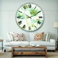 thumbnail image 2 of Designart 'Blue Cottage Flowers Drawing I' Farmhouse Wall Clock, 2 of 4