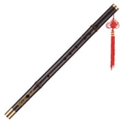 Professional Black Bamboo Dizi Flute Traditional Handmade Chinese Musical Woodwind Instrument Key of D Study Level