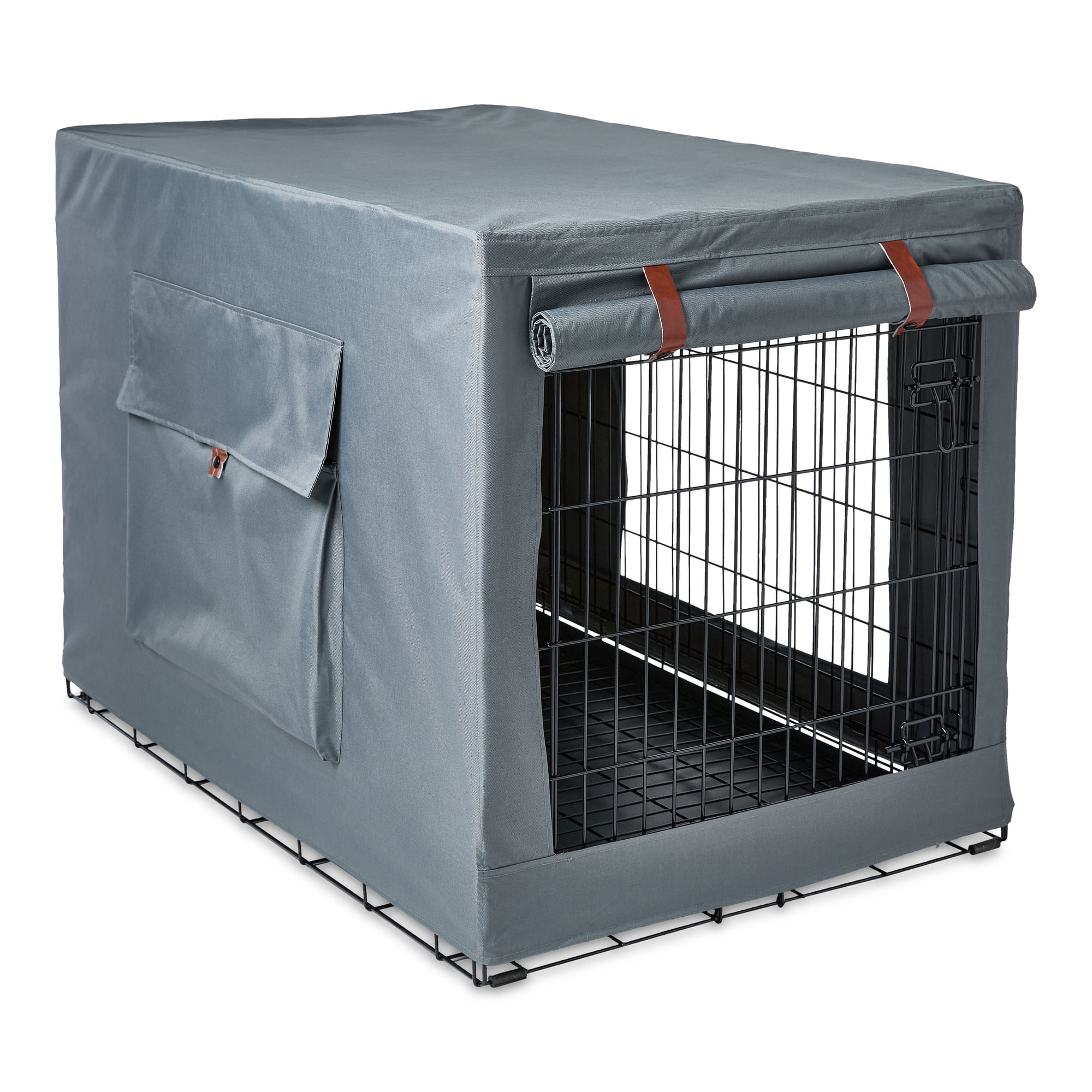 Vibrant Life 42" Dog Crate Cover with Breathable Panels, Dark Gray