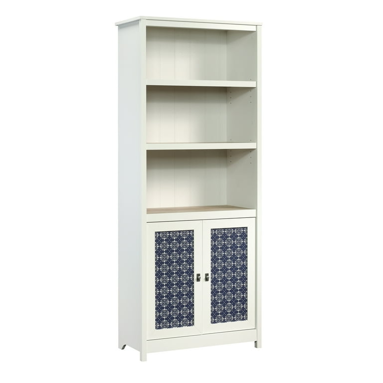 Sauder Cottage Road Library With Doors Soft White Finish