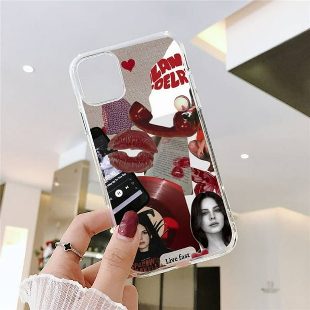 Funda de teléfono de Lana Del Rey Singer, carcasa transparente con póster Kraft para Iphone 11, 12, 13, 14 Pro Max, 7, 8 Plus, X, Xr, Xs Max, Se2020, 13mini Fivean unisex