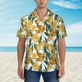 thumbnail image 2 of JUNZAN Yellow Tulips Pattern Hawaiian Shirt for Men,Summer Beach Casual Short Sleeve Button Down Shirts-Medium, 2 of 5