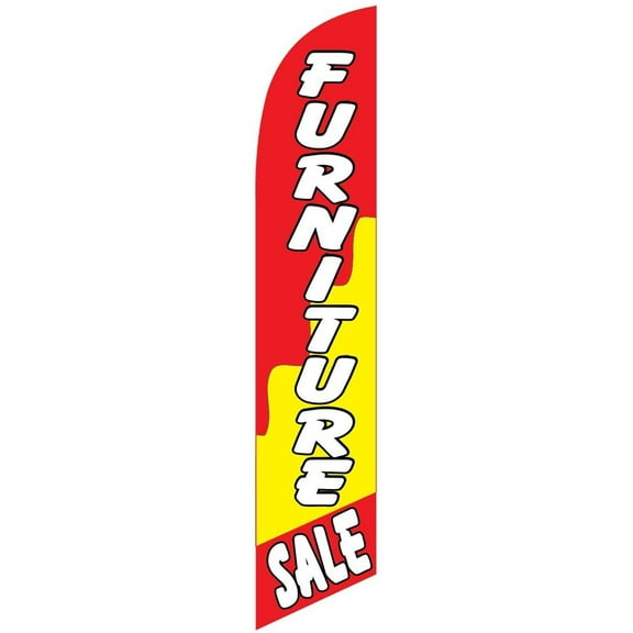 Furniture Sale red/yellow Feather Banner Swooper Flag - NO WIND REQUIRED - Replacement FLAG ONLY