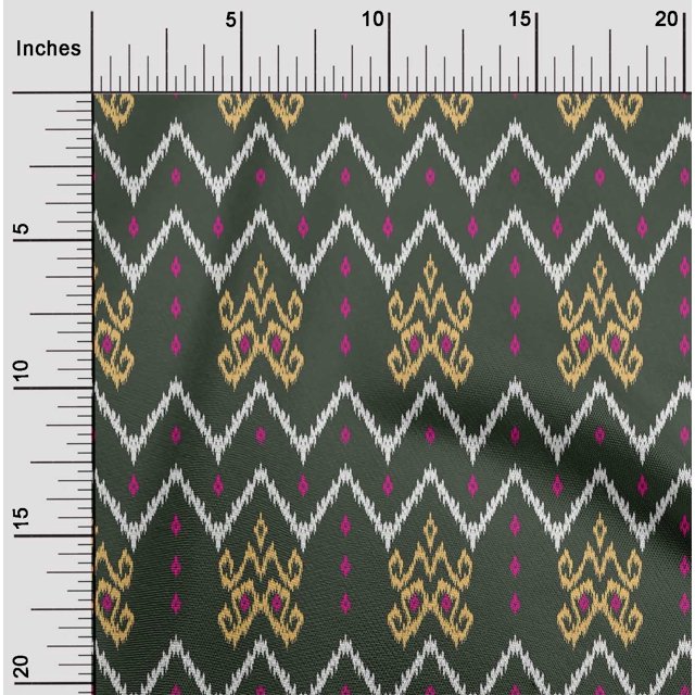 oneOone Cotton Flex Fabric Paisley & Chevron Ikat Print Sewing Fabric BTY 40 Inch Wide
