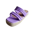 thumbnail image 2 of Zapatos de mujer, moda, Color sólido, tejido minimalista, tejido de paja, sandalias de fondo grueso, zapatillas, chanclas Wmkox8yii  ytu673, 2 of 6