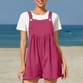 thumbnail image 2 of TAGOLD Womens Summer Jumpsuit,Fashion Women Casual Sold Color Shoulder Button Suspender Jumpsuits Wide Pocket Leg Pant Hot Pink 6, 2 of 4