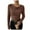Coffee, variant on Sexlip Women's Long Sleeve Cowl Neck Ribbed Knit Fall Shirts Slim Fit Ruched Going Out Crop Tops Basic T-Shirts Brown XXL