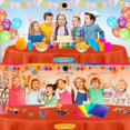 thumbnail image 4 of Orange 12 Pack Premium Disposable Plastic Tablecloth 84" Inch Round Table Cover By Grandipity, 4 of 4