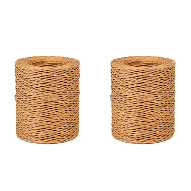 2pcs 1.0mm Light Brown Floral Wire Wrap Twine Handmade Iron Wire Paper Rattan for (Length: 210M)