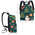 Christmas Leather Canvas Backpack with Adjustable Shoulder Straps for