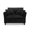 thumbnail image 4 of Lazy Sofa Chair, Comfortable Single-Person Sofa Chair, with A Backrest and Soft Seat Cushion, Having Armrests on Both Sides, Suitable for Living Room and Bedroom (Black), 4 of 12