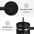 thumbnail image 2 of GEDUX 1200ml Tumbler with Handle, 2-in-1 Leak Proof Lid (Straw/Flip), Insulated Water Bottle, Stainless Steel Tumbler with Non-Slip Silicone, Wide Mouth Travel Mug Cupholder Friendly, 2 of 7