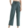 thumbnail image 2 of Roncen Women's Solid High-Waisted Capri Pants - Elastic Waist Wide-Leg Cropped Trousers with Drawstring & Pockets - Casual Loose Fit, 2 of 7