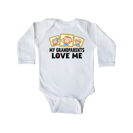 

Inktastic My Grandparents Love Me Gift Baby Boy or Baby Girl Long Sleeve Bodysuit