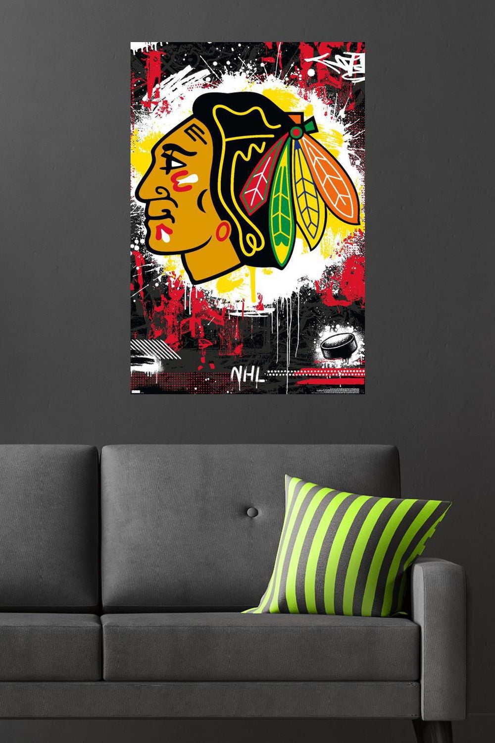 NHL Chicago Blackhawks - Maximalist Logo 23 Wall Poster, 22.375" x 34"