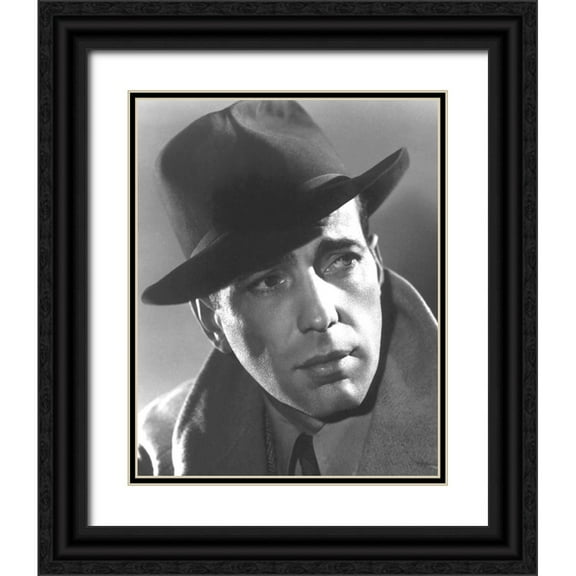 Vintage Hollywood Archive 12x14 Black Ornate Wood Framed with Double Matting Museum Art Print Titled - Humphrey Bogart, 1940