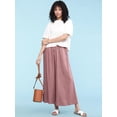 thumbnail image 5 of Made by Johnny Women's Casual Loose Washed Linen Wide Leg Pants with Pockets and Drawstring L MAUVE, 5 of 6