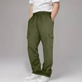 thumbnail image 7 of Dezsed Boys Baggy Cargo Sweatpants Kids Elastic Waist Active Athletic Workout Joggers Outdoor Hiking Baggy Trousers 13-14 Years Army Green, 7 of 7