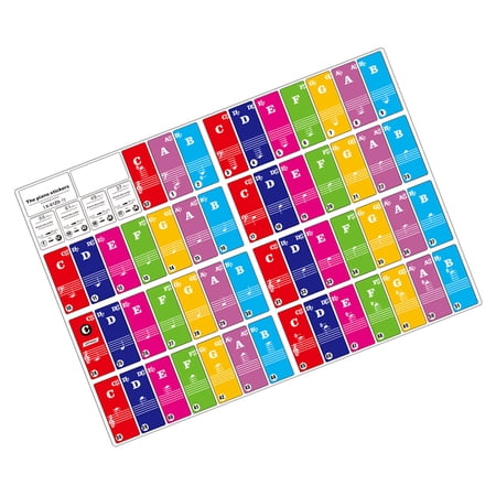 GoolRC Piano Keyboard Stickers for 37/ 49/ 61/ 88 Keyboards Removable Colorful for Beginners Piano Practice Learning