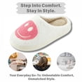thumbnail image 6 of BERANMEY Cute Smile Face Slippers for Women Perfect Soft Plush Comfy Warm Slip-On Happy Face Slippers fo Women Indoor fluffy Smile House Slippers for Women and Men Non-slip Fuzzy Flat Slides, 6 of 9