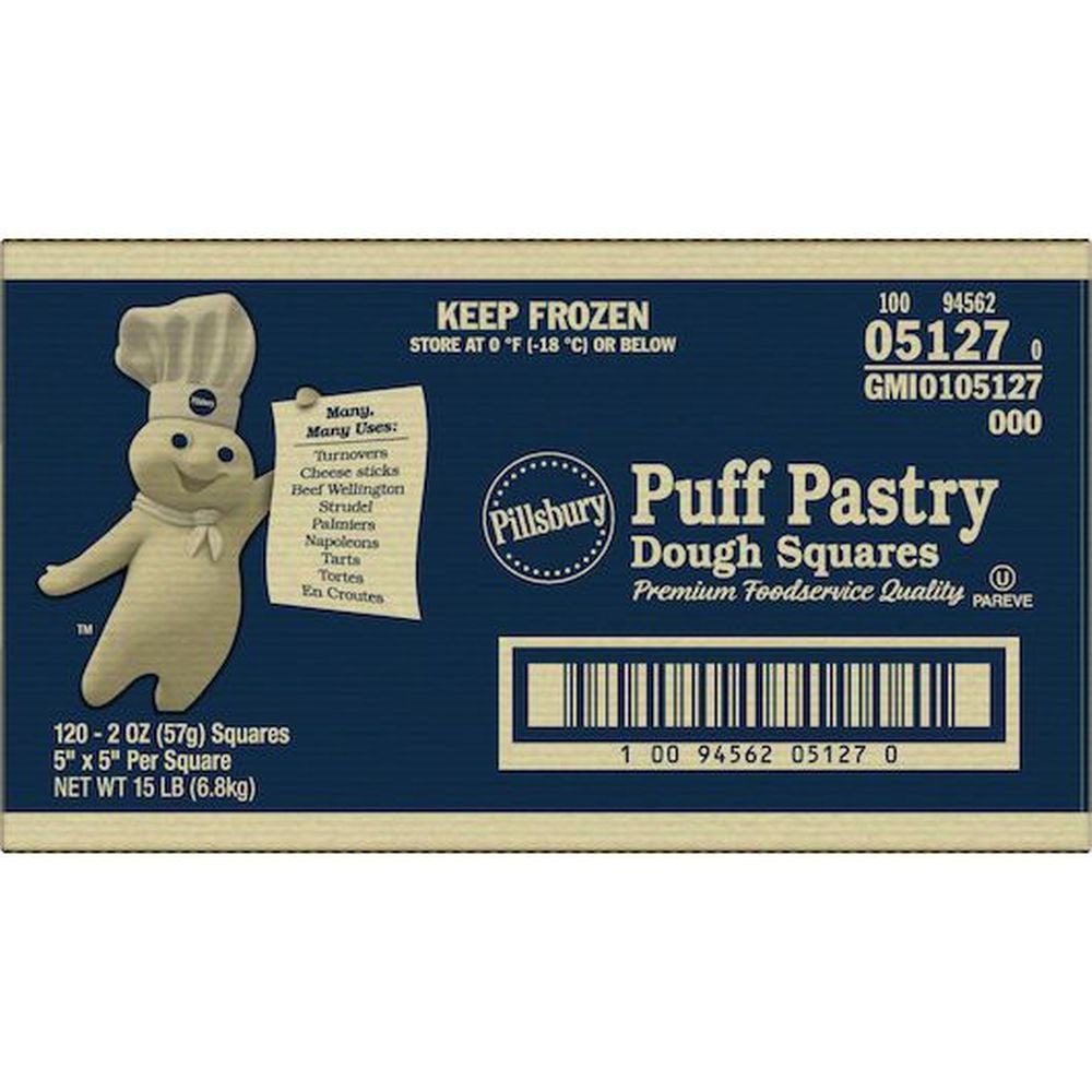 General Mills Pillsbury Best Square Puff Pastry Dough, 2 Ounce -- 120 per  case.