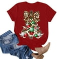 thumbnail image 6 of Dmsael Christmas T Shirts Women Christmas Shirt Christmas Party Tops Xmas Gift Tees Holiday Season Clothes Red,S, 6 of 6