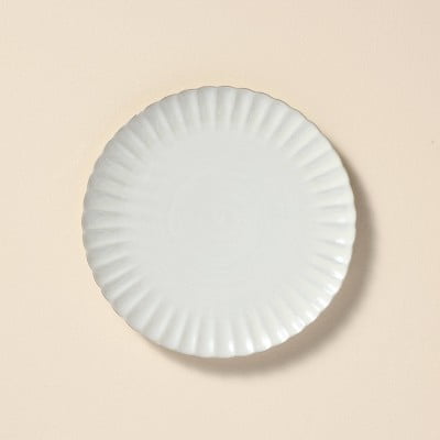 4pk 8.5" Scalloped Edge Stoneware Salad Plates Cream