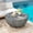 Grey, variant on 35" Waterproof Mgo Cement Small Outdoor Table, Table Outdoor with Round Elegant Look, Small Patio Table for Terrace And Garden Use, Wood