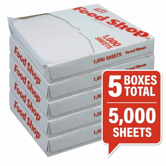 Bulk Food Shop Dry Wax Sandwich Wrap, 5000 Count (5 boxes of 1,000)