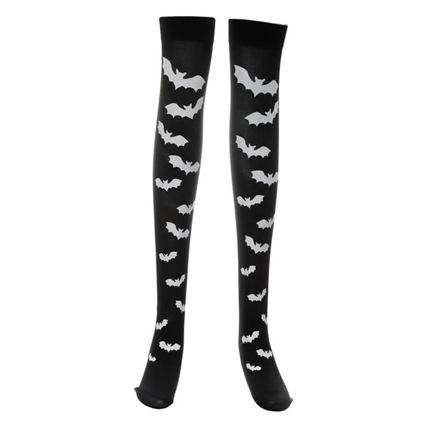 HOMEMAXS 1 Pair Halloween Bats Pattern Over The Knee High Socks Long ...