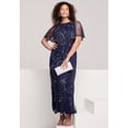 thumbnail image 4 of Roaman's Women's Plus Size Beaded Capelet Maxi Gown – Glam Evening Dress, 4 of 5
