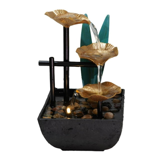 kurtrusly Fontaine d'Eau de Table Relaxation Intérieure Jardin Décoration de Table Cascade