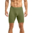 Fadeal Army Green Underwear Long Men's Solid Color Underwear Mid Waist