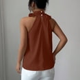 thumbnail image 4 of AUNVITO Women's Round Neck Sleeveless Blouse Lightweight and Breathable Casual Summer Style, 4 of 5