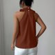 thumbnail image 5 of Moda Casual Collar de Pétalos sin Mangas para las Señoras, Camisa de Suéter de Cuello en V de Poliéster para el Verano Y el Uso Diario, 5 of 5
