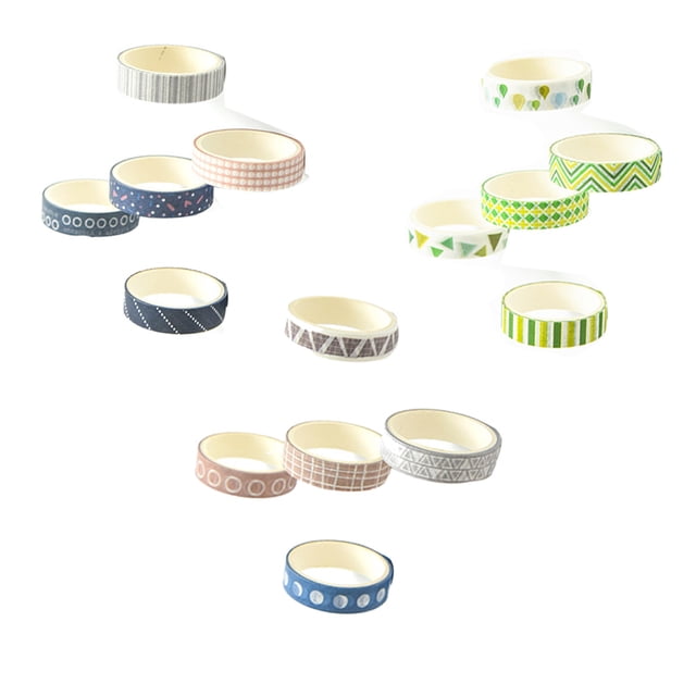 15 rollos de cintas decorativas con patrones, cintas de papel para envolver bricolaje para manualidades, álbumes de recortes, decoración de tarjetas navideñas