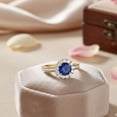 thumbnail image 3 of Mauli Jewels 1.40 Carat Sapphire Engagement Ring for Women – Halo Diamond Ring in 14K Yellow Gold with Natural Sapphire Center Stone, 3 of 7