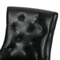 thumbnail image 3 of GDF Studio Maggie Contemporary Tufted Dining Chairs, Set of 4, Midnight Black Faux Leather and Dark Brown, 3 of 6