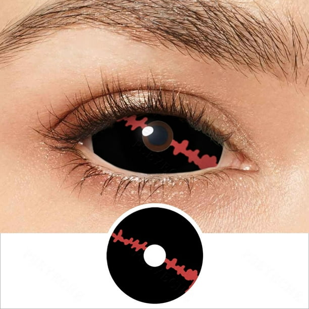 Lentes de contacto de Demon Sclera lentes de contacto de Ojos de vampiro Zombie para fiesta color negro 22MM