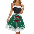 thumbnail image 1 of Krdevn Décoration de Noël, Robe Formelle Élégante avec Col et Imprimé Verre à Vin, 1 of 4