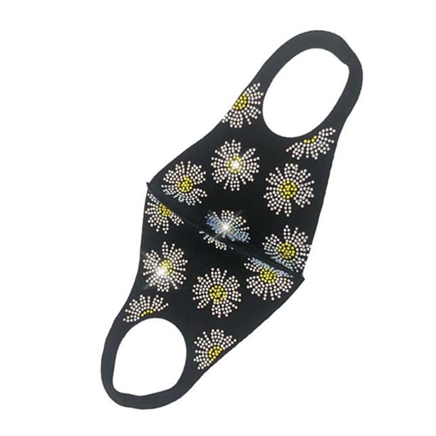 Mascarilla unisex de algodón con diamantes de imitación, máscara de boca de diamantes de imitación brillante para fiesta de club nocturno para hombres y mujeres Scienceny HA6981-07B