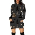 thumbnail image 4 of Vestido de suéter sexy para mujer, sudaderas con capucha para otoño e invierno, vestido con capucha harajuku, jersey con estampado navideño de Papá Noel, informal, 4 of 4
