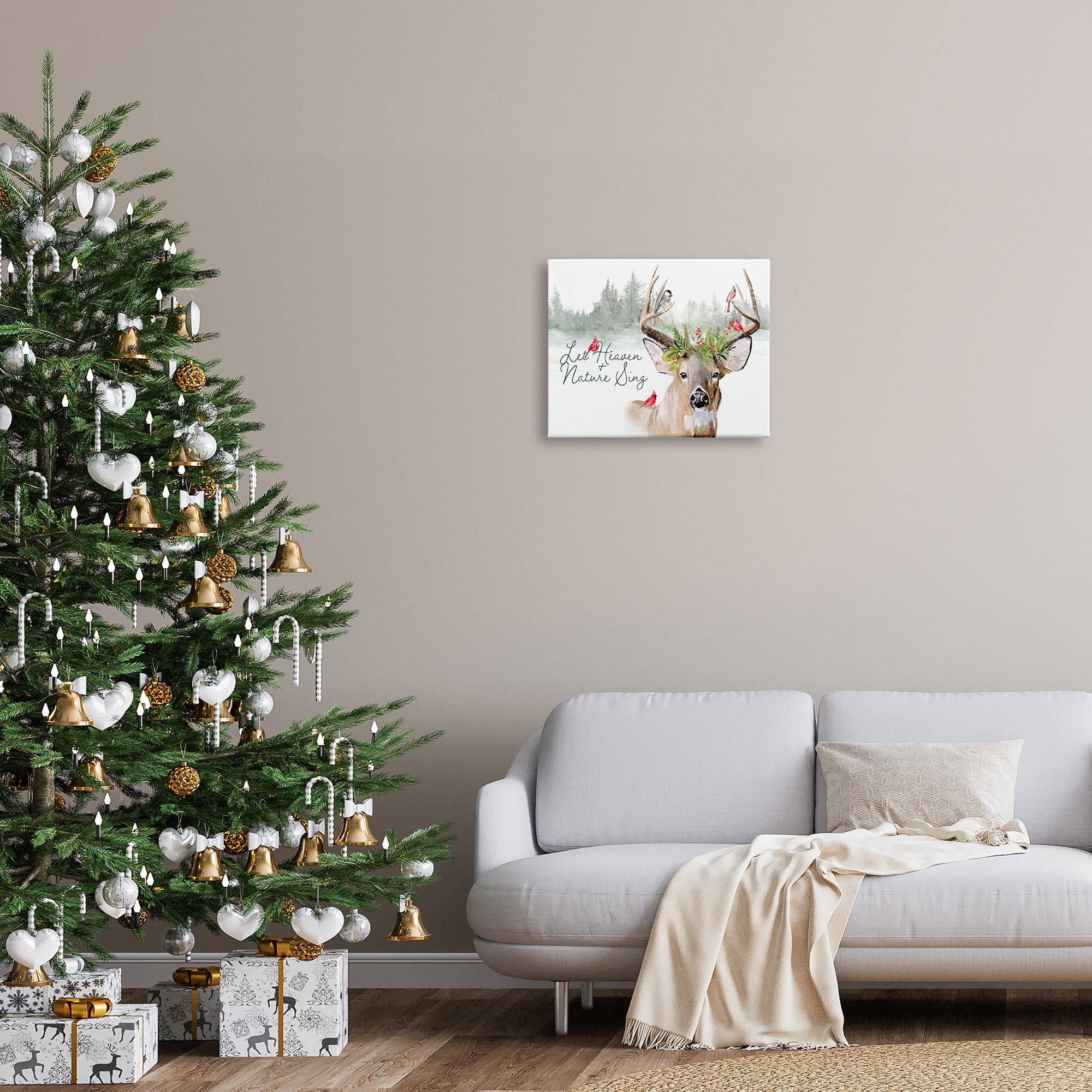 Motivational Winter Quote Red Cardinals Perched Antlers Animals & Insects Graphic Art Gallery-Wrapped Canvas Print Wall Art
